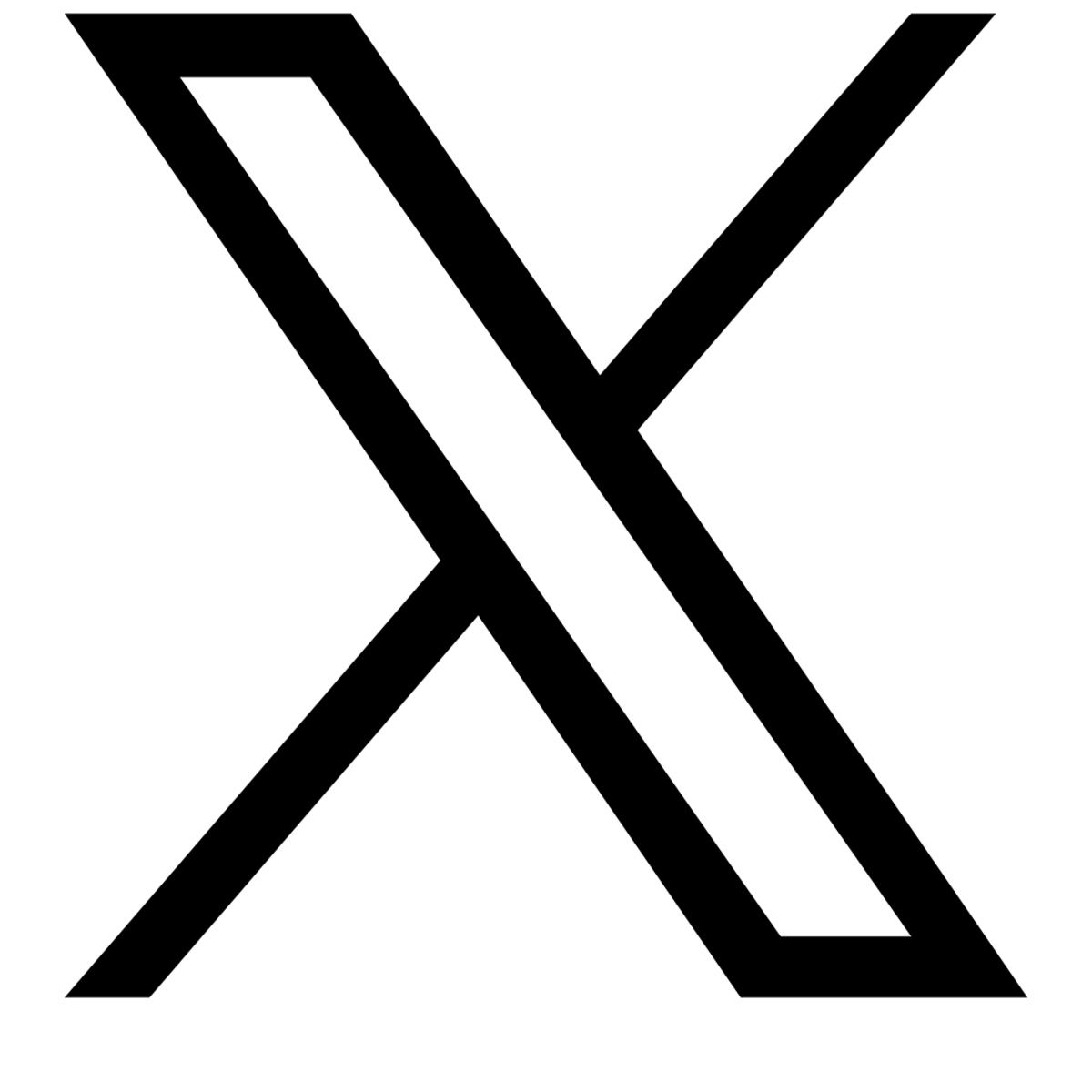 Logo for social media site "X", which is a giant letter "X"