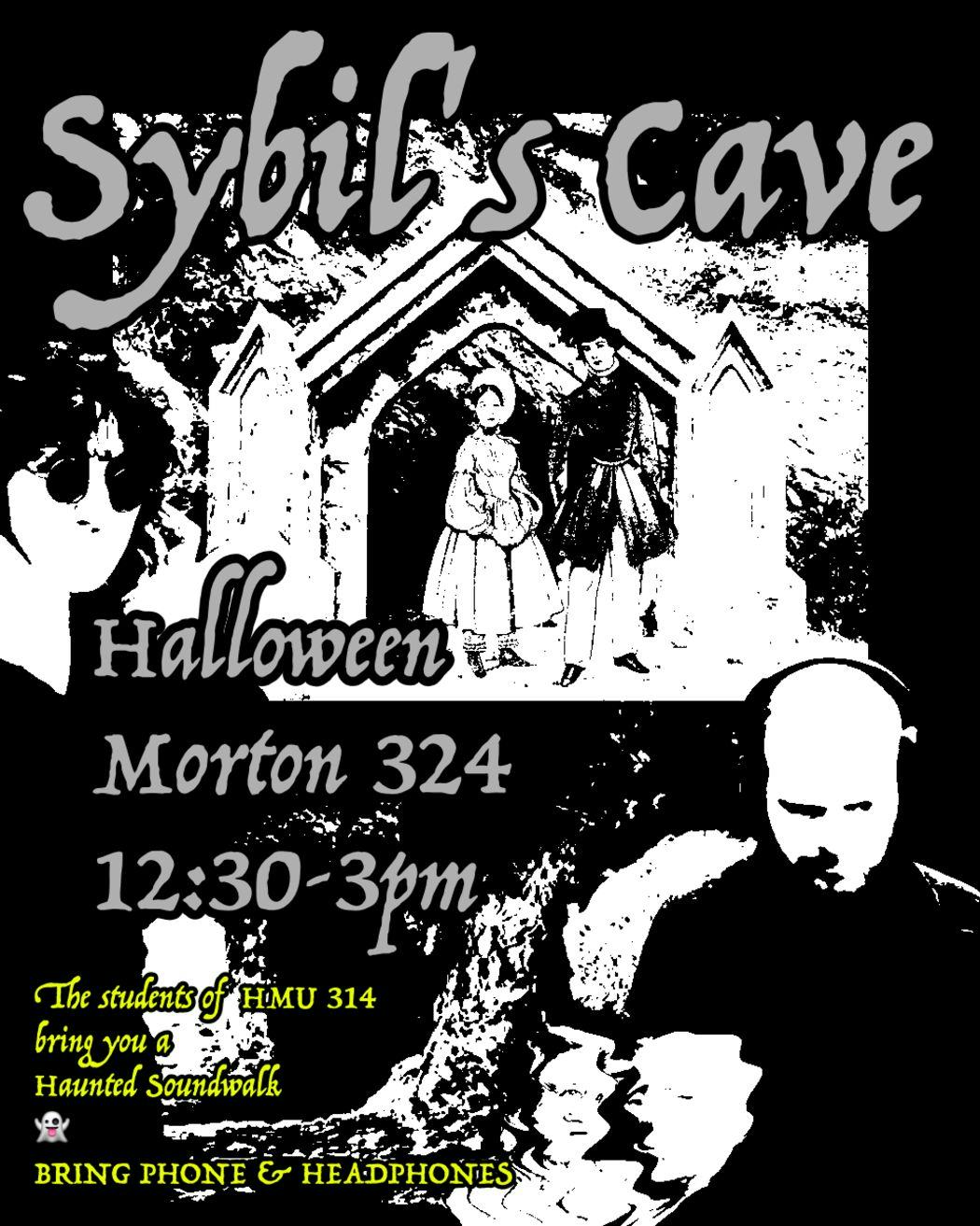 Spooky poster advertising Sybil's Cave
